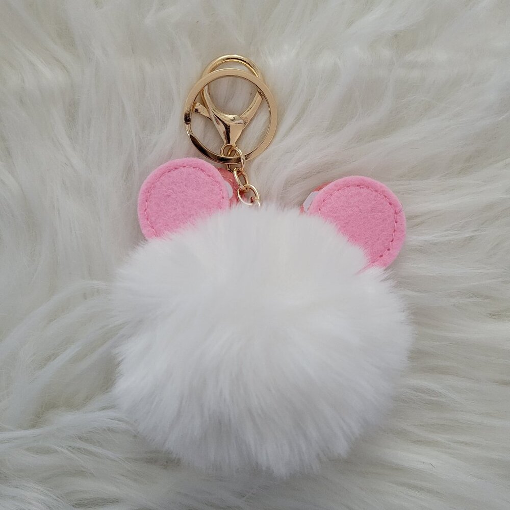 Minnie Mouse Ears Puff Keychain - Picture 2 of 5